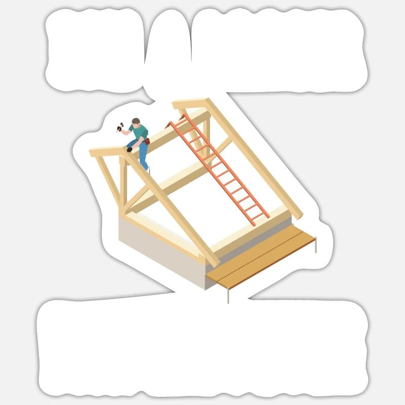 Roofer Roofing Contractor Construction Worker Sticker size S (10 x 10 cm)