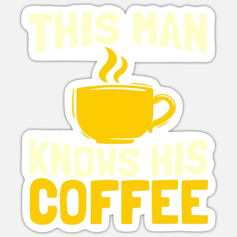 Kaffee Kaffeetrinker Kaffeeliebhaber - Sticker Größe S (10 x 10 cm) - Mattweiß