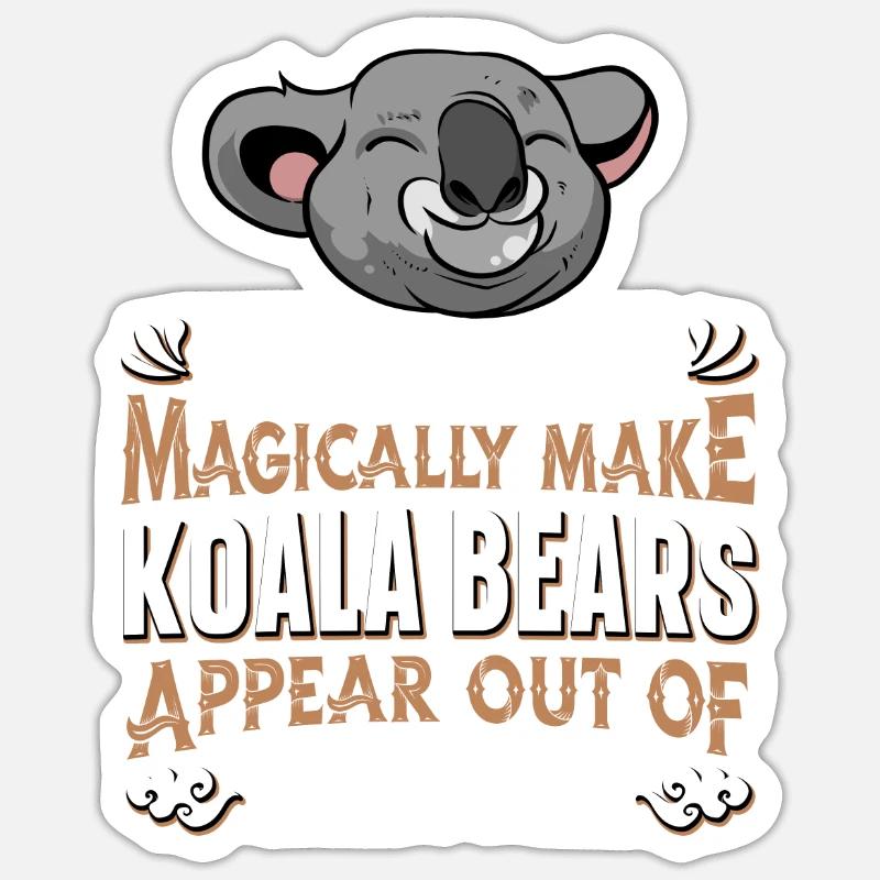 Koala Koalabär - Sticker Größe S (10 x 10 cm) - Mattweiß