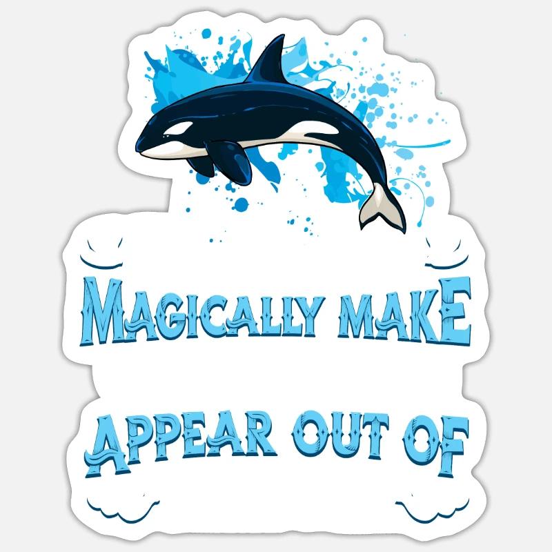Orca Wal Schwertwal Orca - Sticker Größe S (10 x 10 cm) - Mattweiß