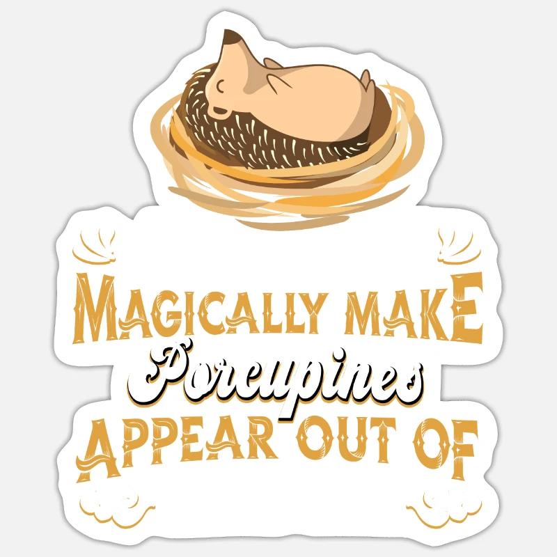 Porc-épic - Sticker taille S (10 x 10 cm) - blanc mat