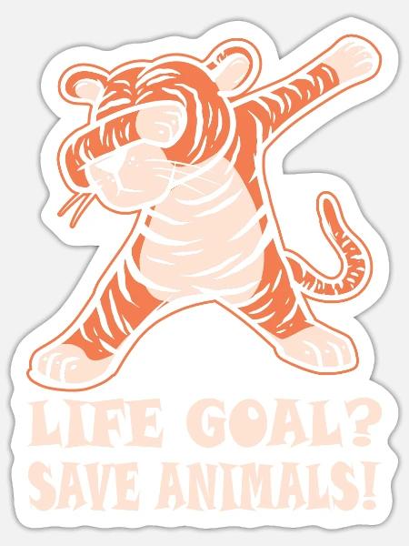 TIERRETTUNG TIERHILFE - Sticker Größe S (10 x 10 cm) - Mattweiß