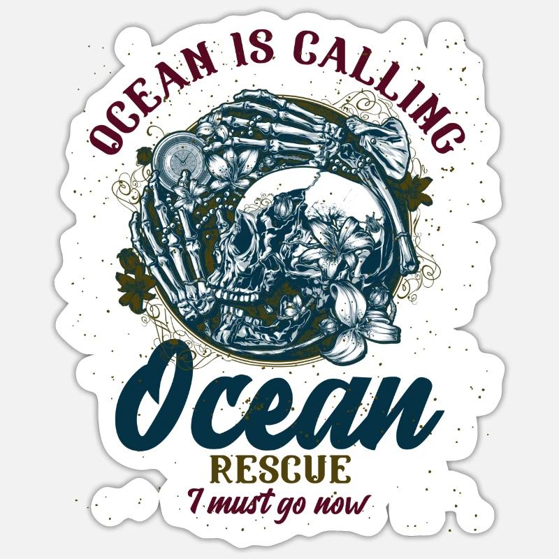 Ocean Calling - Sticker size S (10 x 10 cm) - white matte