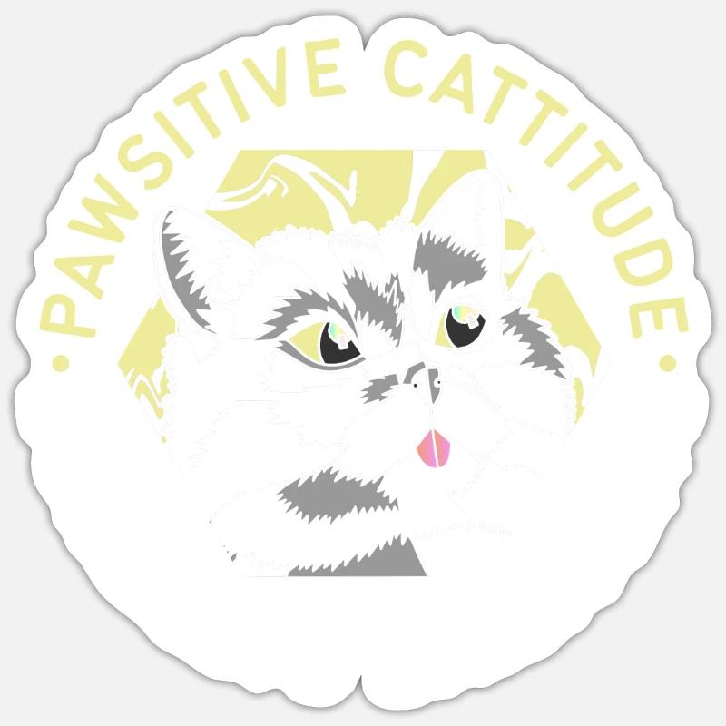 CATTITUDE DE CHAT PAWSITIVE Sticker taille S (10 x 10 cm)