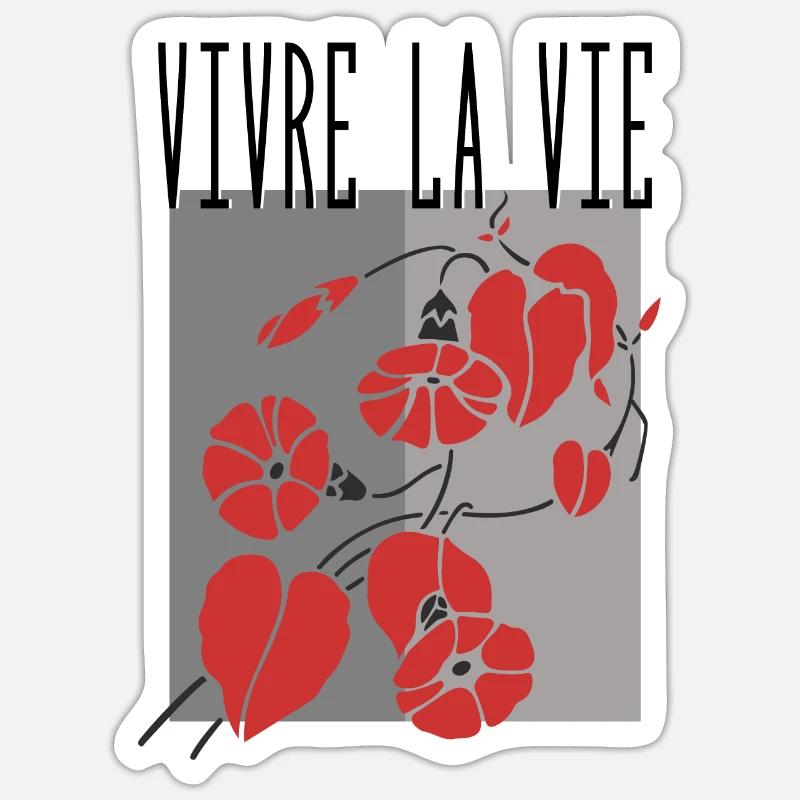 Lebe das Leben - Sticker Größe S (10 x 10 cm) - Mattweiß