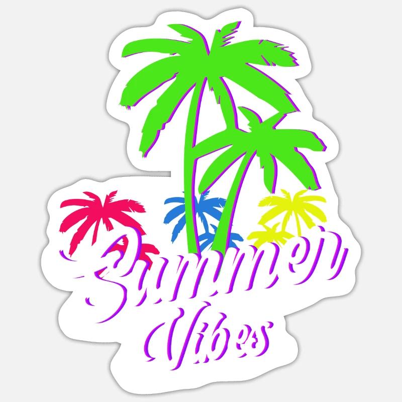 Summer Vibes - Sticker Größe S (10 x 10 cm) - Mattweiß