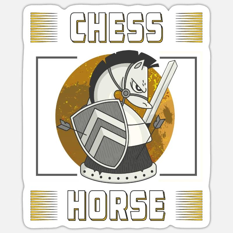 CHEVAL D’ÉCHECS - Sticker taille S (10 x 10 cm) - blanc mat