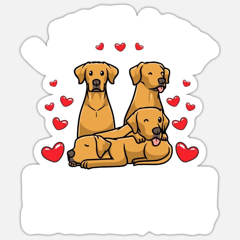Rhodesian Ridgeback Hund - Sticker Größe S (10 x 10 cm) - Mattweiß