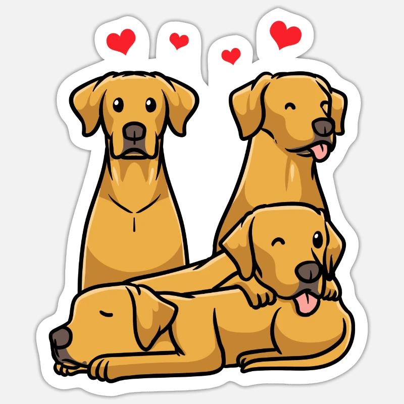 Chien Rhodesian Ridgeback - Sticker taille S (10 x 10 cm) - blanc mat