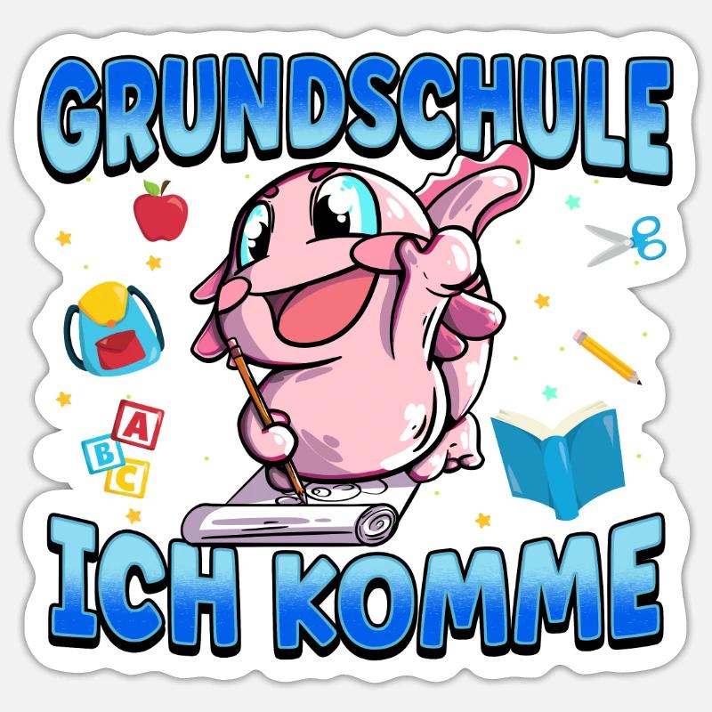 Grundschule Ich Komme Ein Schulkind Einschulung - Sticker Größe S (10 x 10 cm) - Mattweiß