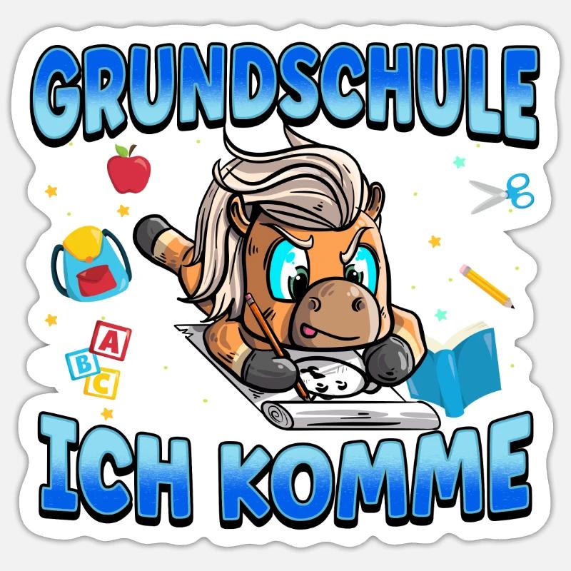 Grundschule Ich Komme Ein Schulkind Einschulung - Sticker Größe S (10 x 10 cm) - Mattweiß