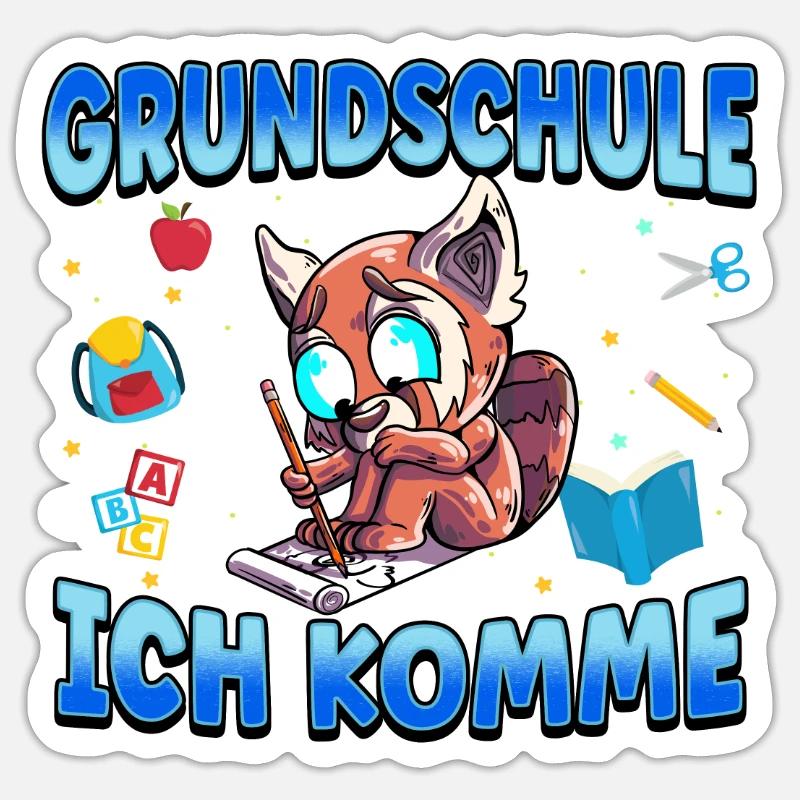 Grundschule Ich Komme Ein Schulkind Einschulung - Sticker Größe S (10 x 10 cm) - Mattweiß
