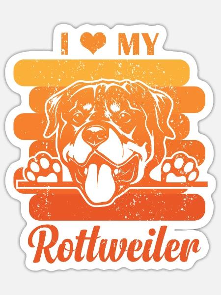 i love my rottweiler - Sticker Größe S (10 x 10 cm) - Mattweiß
