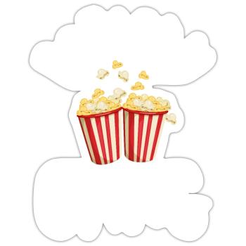 Popcorn Machine Movie Lover Theater Cinema - Sticker size S (10 x 10 cm) - white matte - Front