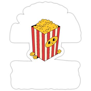 Popcorn Machine Movie Lover Theater Cinema - Sticker size S (10 x 10 cm) - white matte - Front