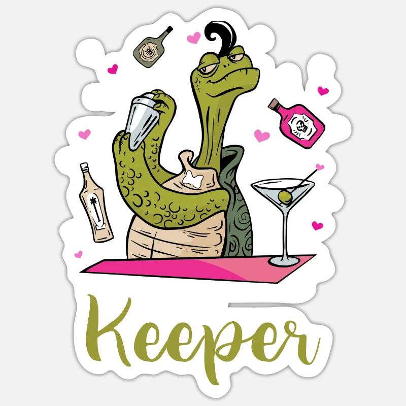 Bartender Turtle Sticker size S (10 x 10 cm)
