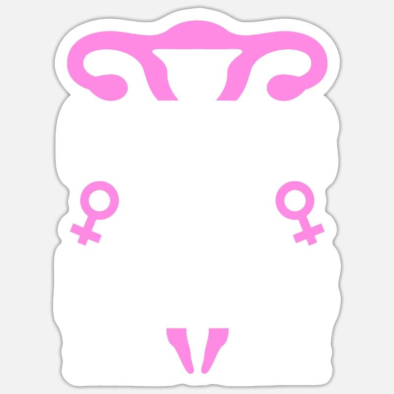 Utérus avant duderuses - Sticker taille S (10 x 10 cm) - blanc mat