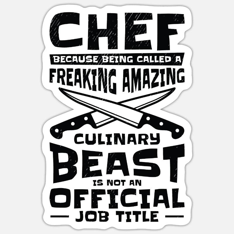 Chef Beast Kulinarische Kunst Kochen Backen Sticker Größe S (10 x 10 cm)