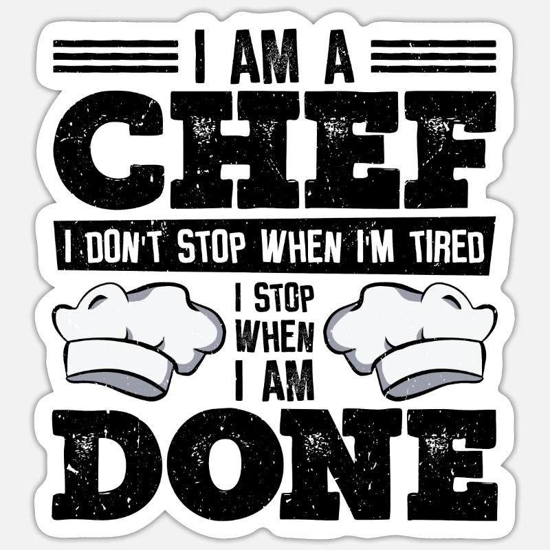 Chef Cuisine Repas Chefs culinaires - Sticker taille S (10 x 10 cm) - blanc mat