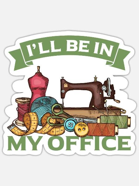 Sewing Machine Yarn Quilting Supplies Funny Stitch - Sticker Größe S (10 x 10 cm) - Mattweiß