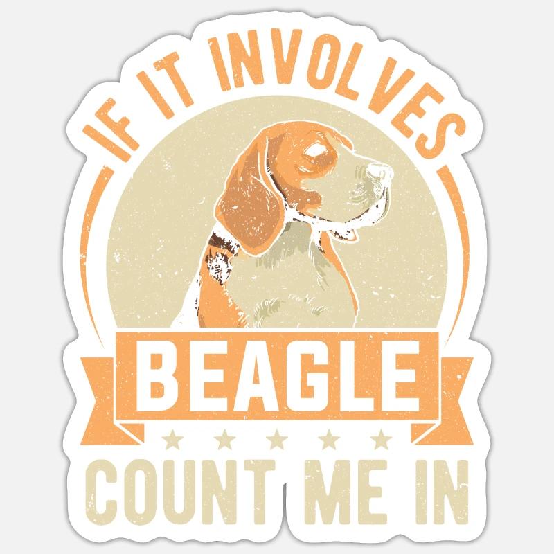 Propriétaire de chien Beagle s’il s’agit de Beagle - Sticker taille S (10 x 10 cm) - blanc mat