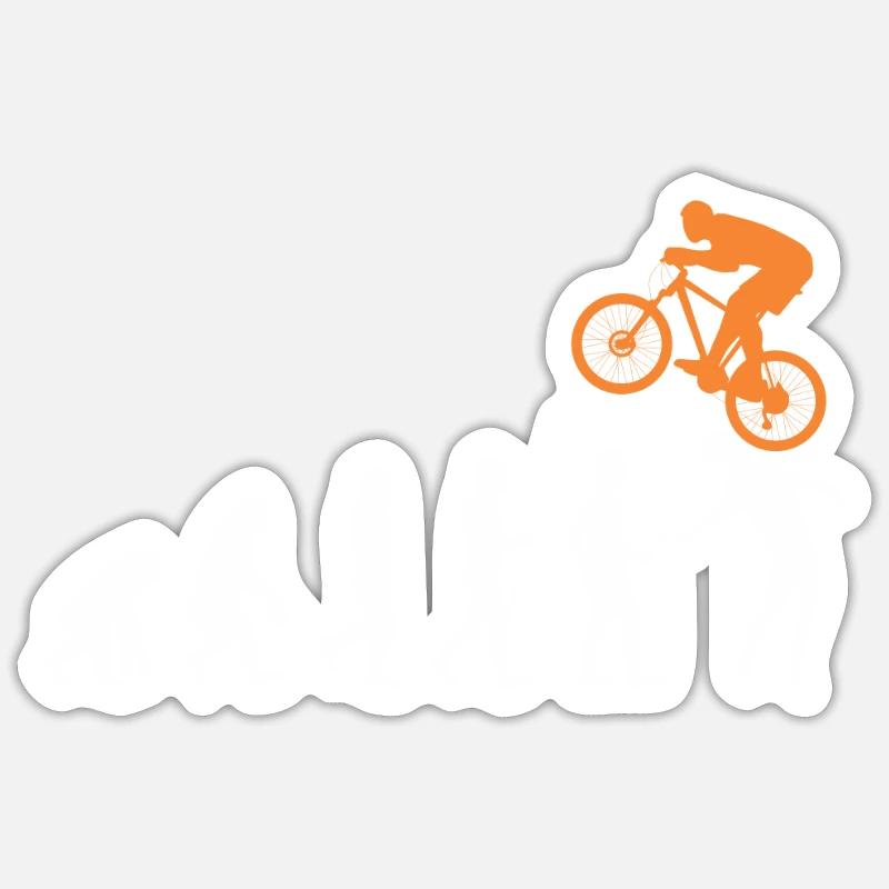 MTB Evolution Bike Free Ride - Sticker Größe S (10 x 10 cm) - Mattweiß