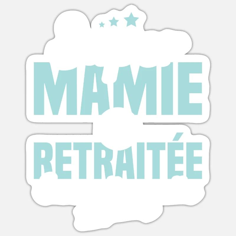 Super mamie et retraitée exceptionnelle - Sticker taille S (10 x 10 cm) - blanc mat