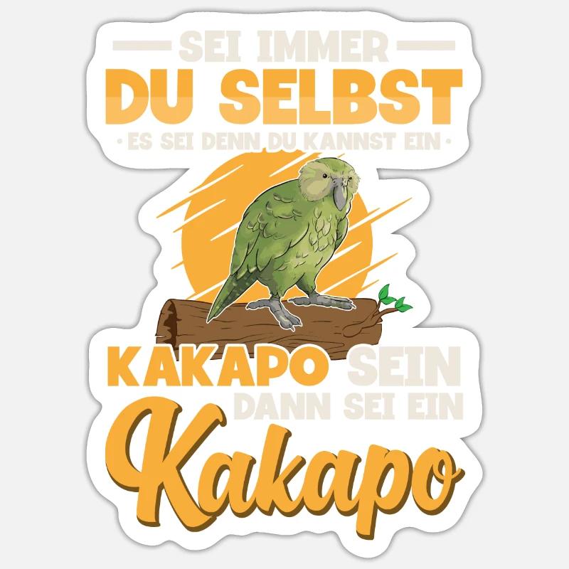 Sei ein Kakapo Papagei - Sticker Größe S (10 x 10 cm) - Mattweiß