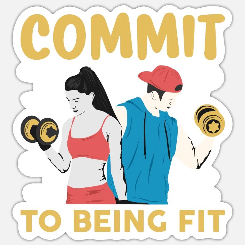 commit to being fit Sticker size S (10 x 10 cm)