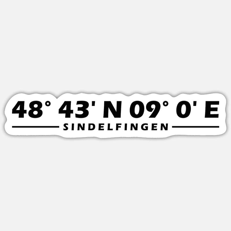 Coordonnées de Sindelfingen - Sticker taille S (10 x 10 cm) - blanc mat