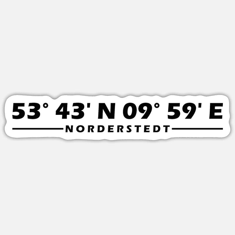 Norderstedt coordinates Sticker size S (10 x 10 cm)