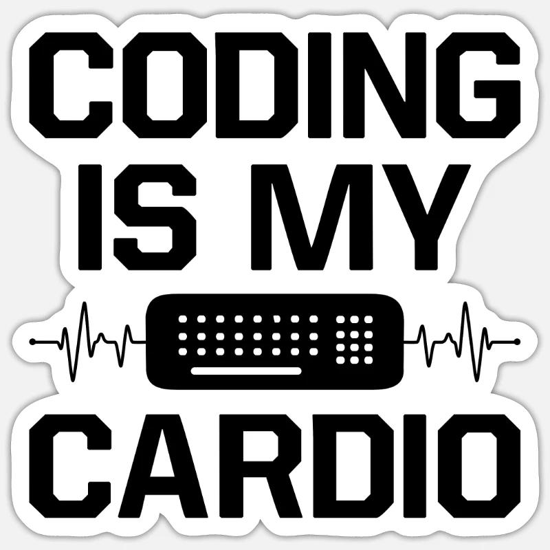 Coding Is My Cardio Programming Coder Computer Gee Sticker Größe S (10 x 10 cm)