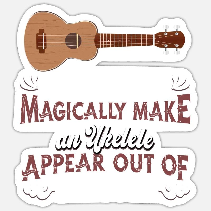 Ukulele - Sticker size S (10 x 10 cm) - white matte