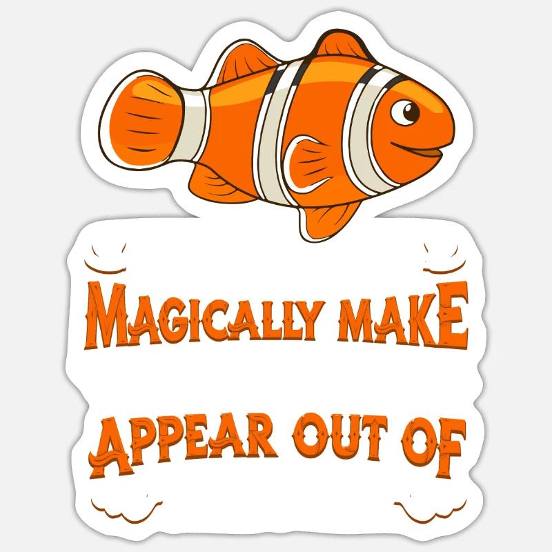 Clownfisch - Sticker Größe S (10 x 10 cm) - Mattweiß
