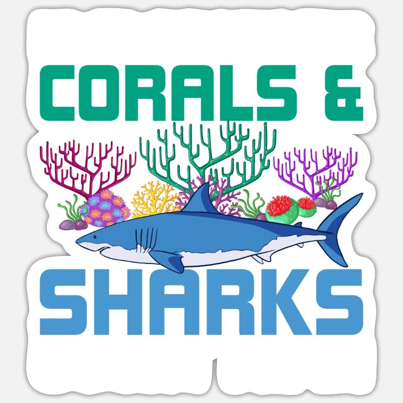 Si cela implique des coraux et des requins comptez-moi dans Ocean S Sticker taille S (10 x 10 cm)