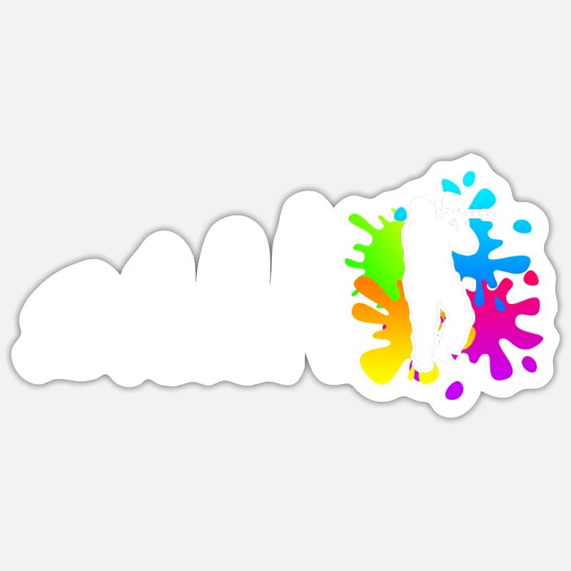 Paintball Evolution Paintballer - Sticker taille S (10 x 10 cm) - blanc mat
