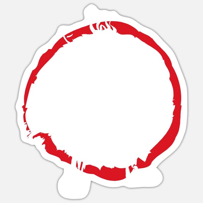 Samurai Japanischer Krieger Blutmond Design - Sticker Größe S (10 x 10 cm) - Mattweiß