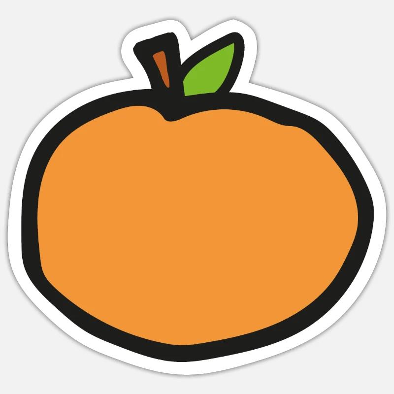 Orange - Sticker taille S (10 x 10 cm) - blanc mat