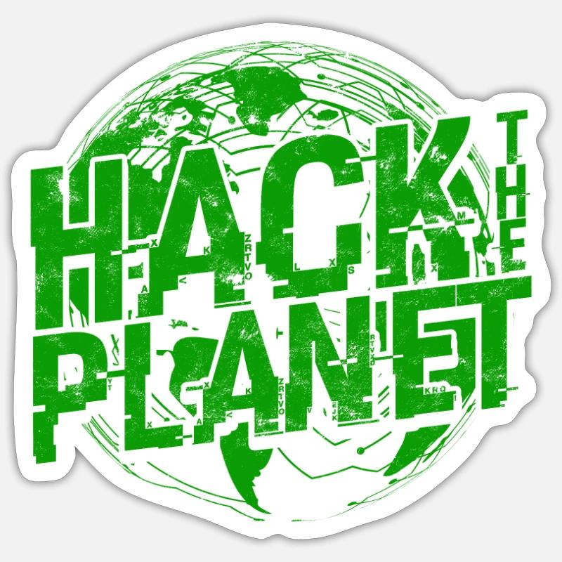 Hack the Planet Softwareentwickler - - Sticker Größe S (10 x 10 cm) - Mattweiß