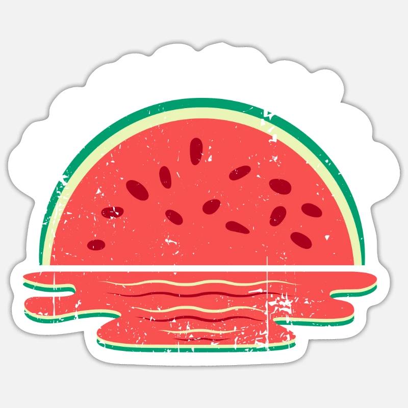 Mamamelon Pastèque Mama Mignon Coucher de soleil d’été Sticker taille S (10 x 10 cm)