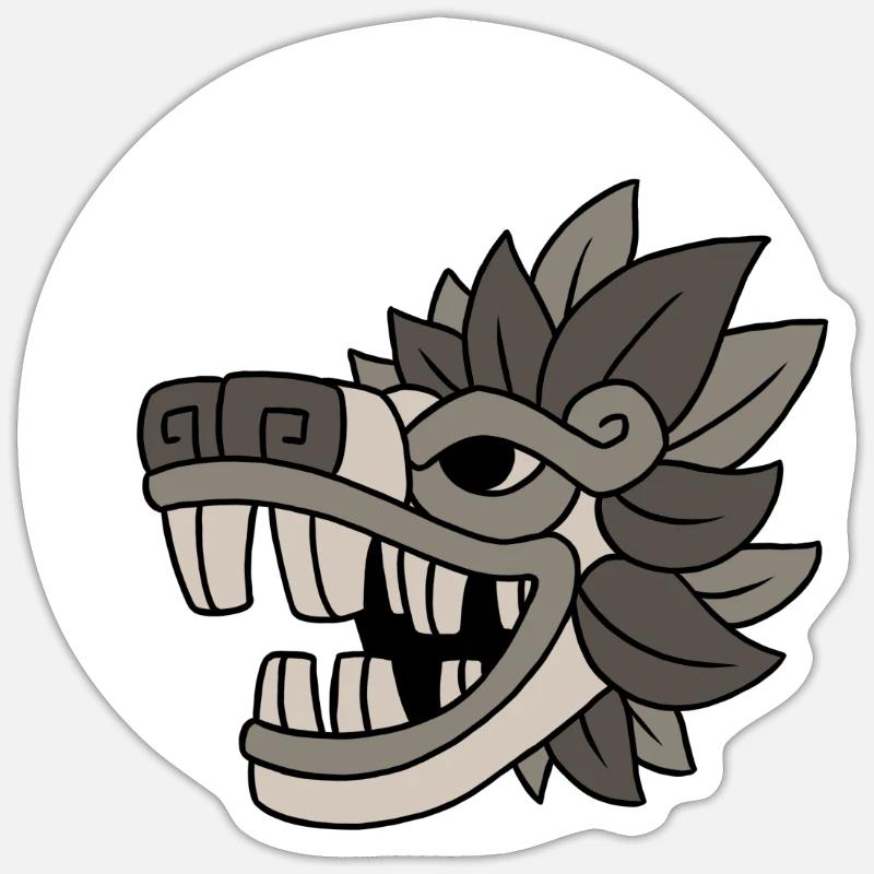 Quetzalcoatl Aztec Stem Pattern Gift Sticker size S (10 x 10 cm)