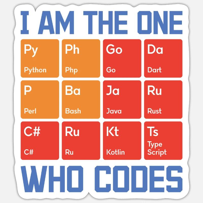 I Am The One Who Codes Programming Programmer Nerd Sticker Größe S (10 x 10 cm)