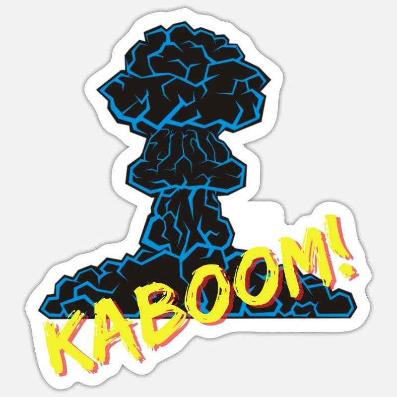 Kaboom! Nuke 'Em - Sticker taille S (10 x 10 cm) - blanc mat