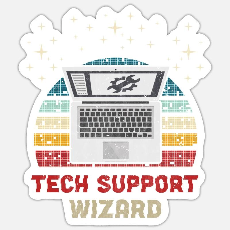 Computer Tech Support - Sticker Größe S (10 x 10 cm) - Mattweiß