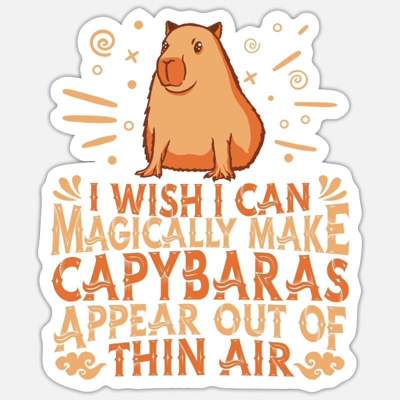Capybara capybara rongeur - Sticker taille S (10 x 10 cm) - blanc mat