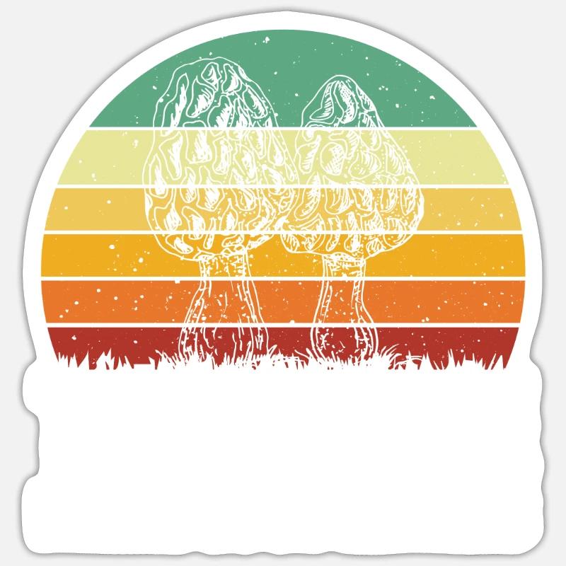 Cueilleur de morilles - Sticker taille S (10 x 10 cm) - blanc mat
