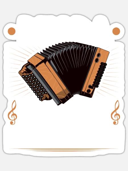 Bin Da Kann Losgehen, Steirische Harmonika - Sticker Größe S (10 x 10 cm) - Mattweiß