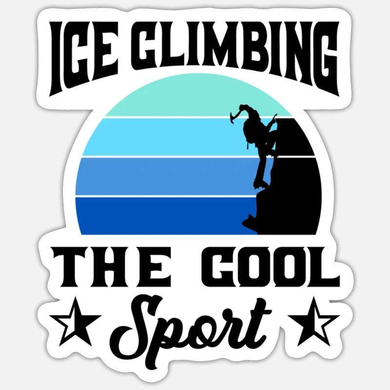 Eiskletterer Eisklettern Sportler Eis Klettern Sticker Größe S (10 x 10 cm)