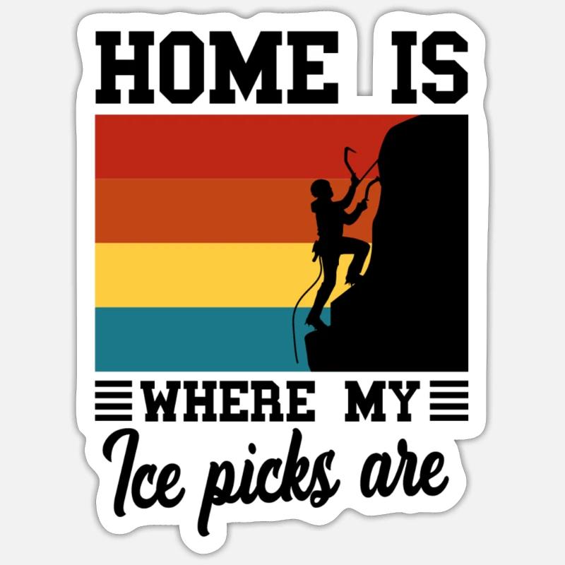 Eiskletterer Eisklettern Sportler Eis Klettern Sticker Größe S (10 x 10 cm)