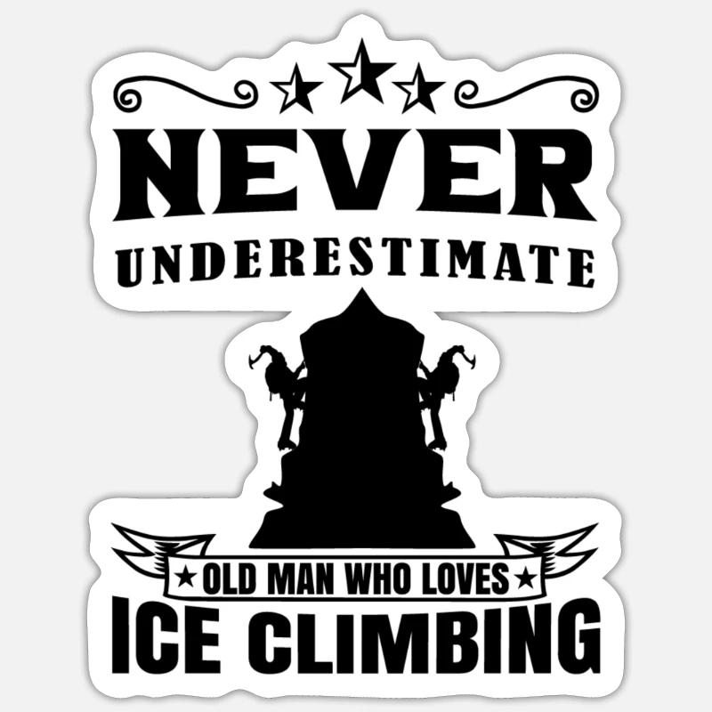 Eiskletterer Eisklettern Sportler Eis Klettern Sticker Größe S (10 x 10 cm)